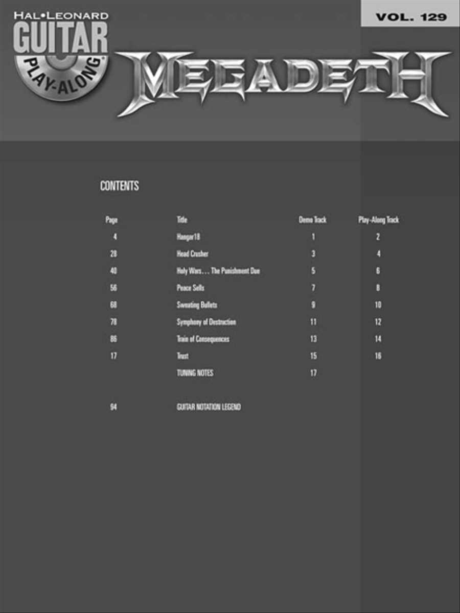 Megadeth Electric Guitar scores gallery preview page 3