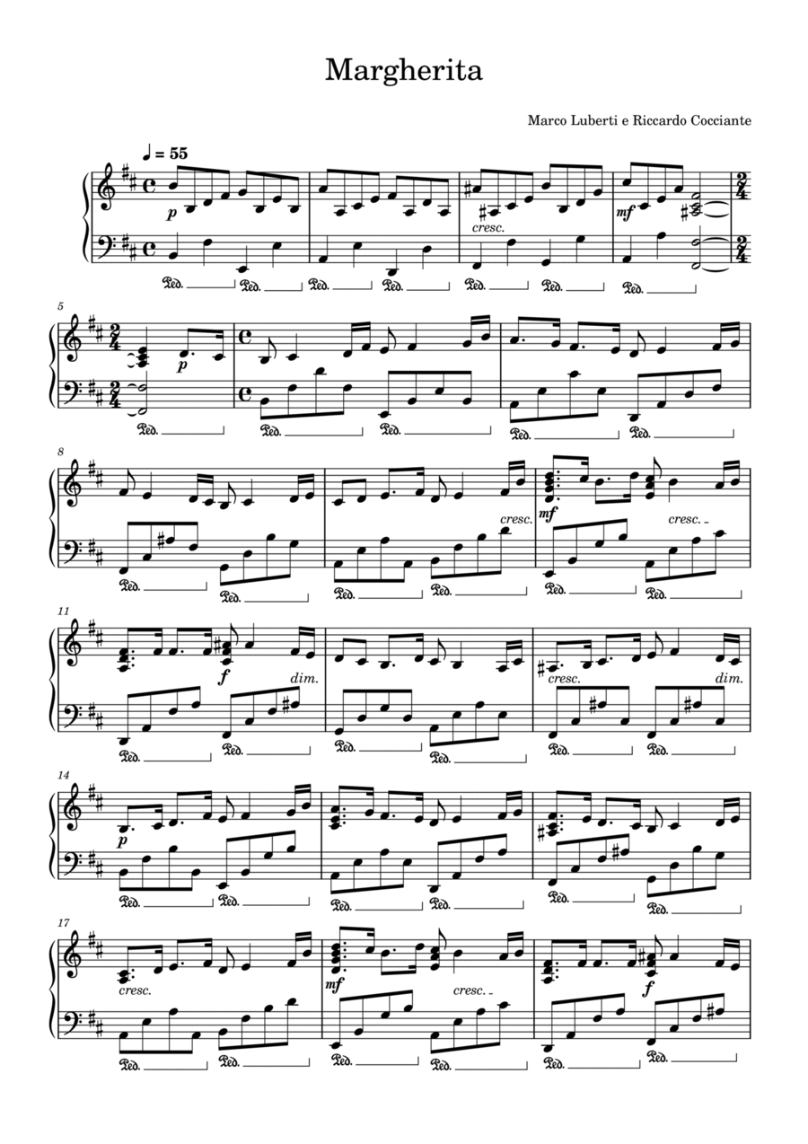 Margherita Piano Solo scores gallery preview page 1