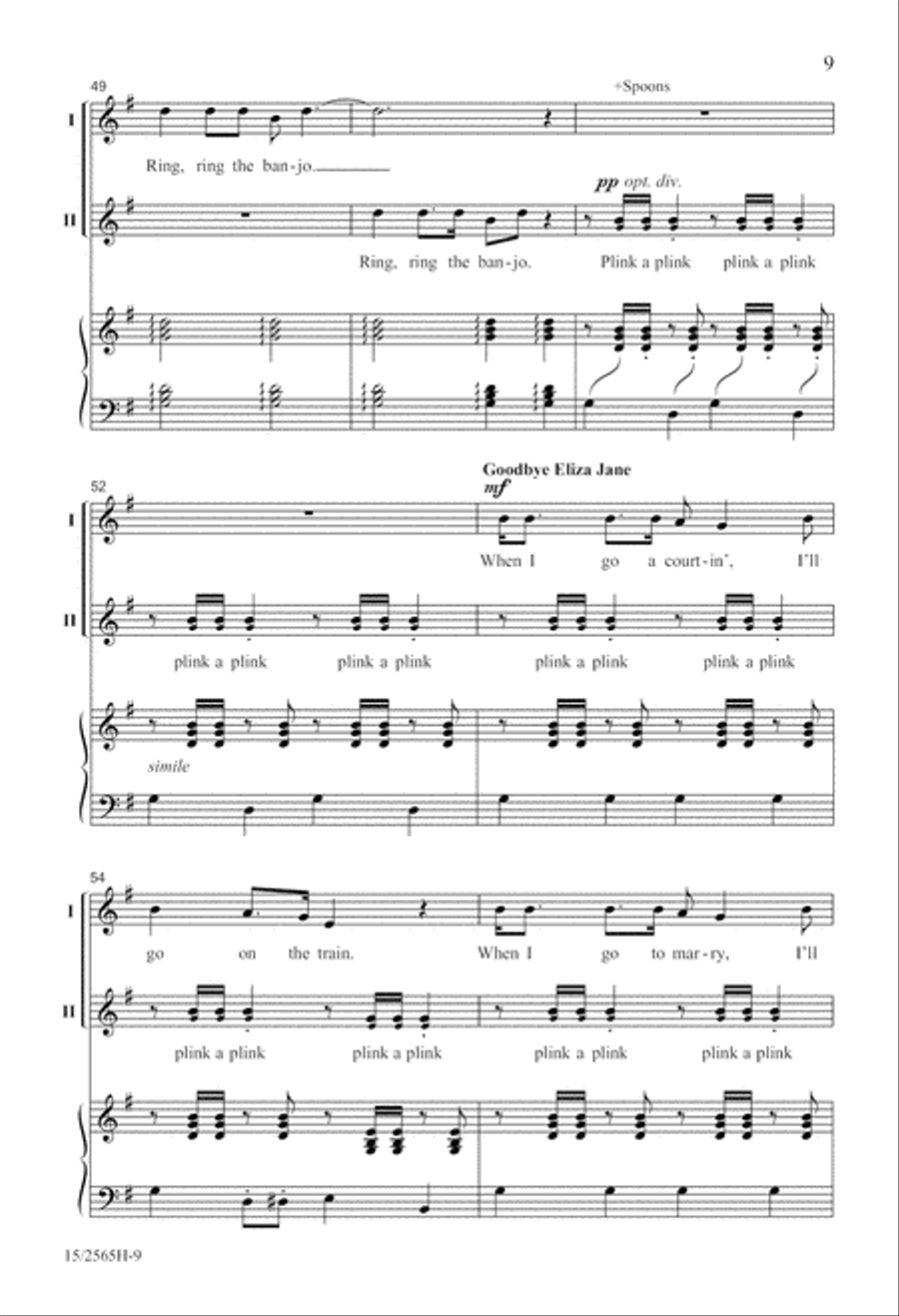 Folk Song Jubilee 2-Part scores gallery preview page 10