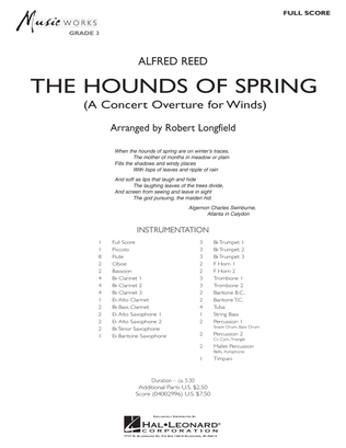 The Hounds Of Spring - Full Score