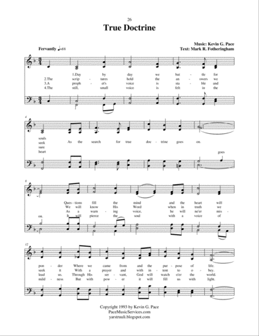 True Doctrine - an original hymn for SATB voices 4-Part scores gallery preview page 2