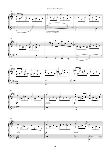 Panis Angelicus by Cesar Franck, transcription for piano solo