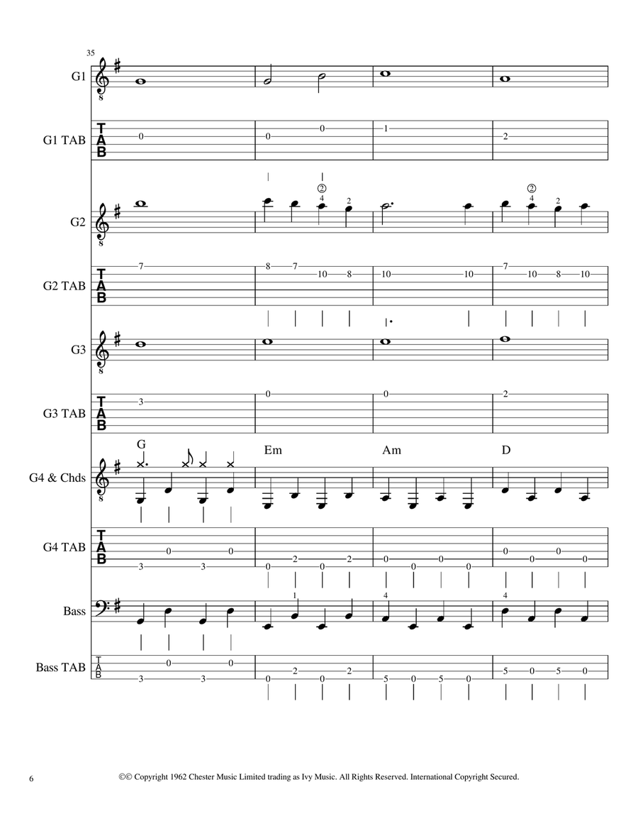 Telstar Guitar Ensemble scores gallery preview page 6