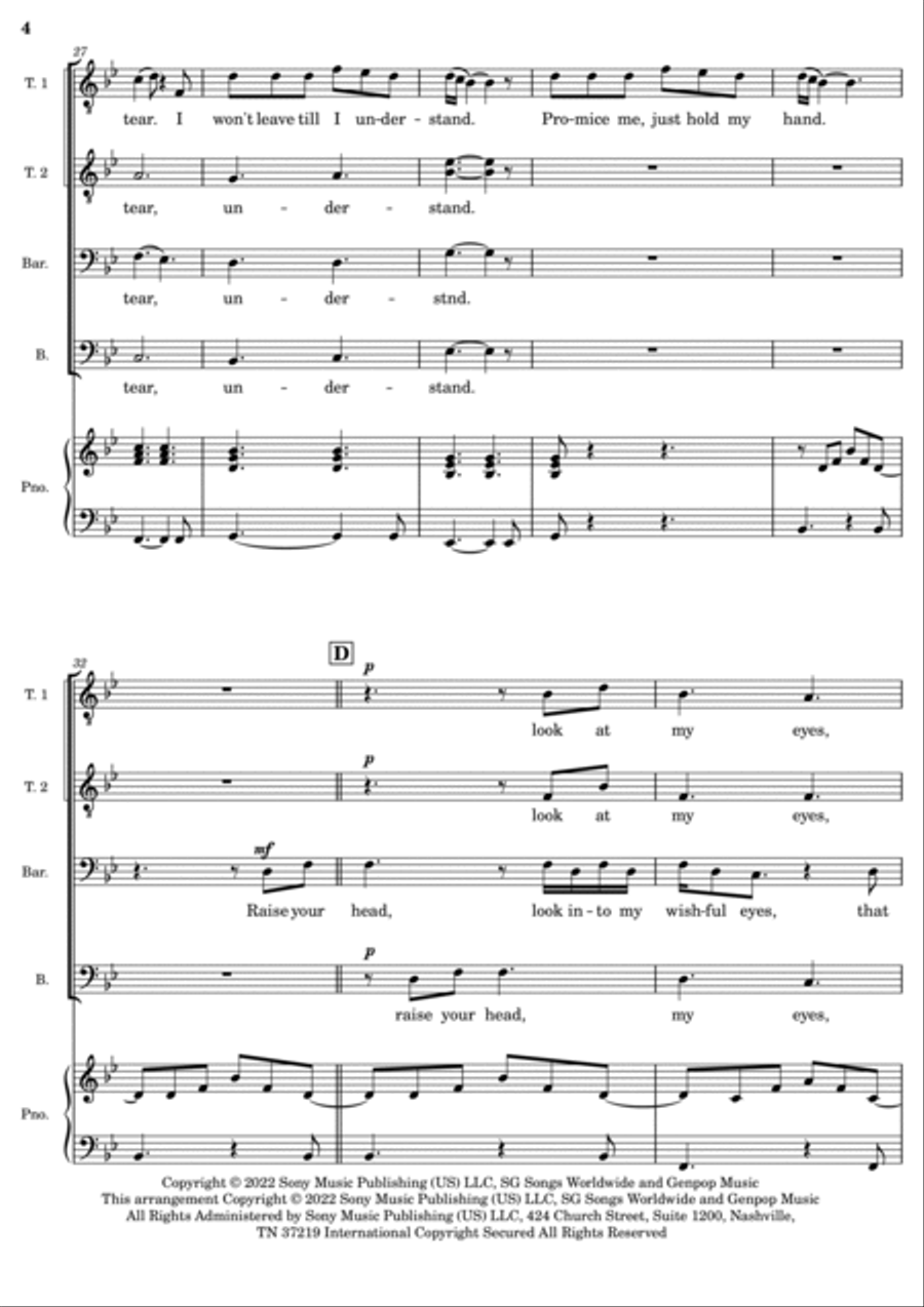 Hold My Hand TTBB scores gallery preview page 4