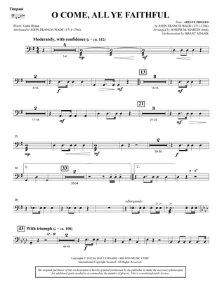 O Come, All Ye Faithful (from Carols For Choir And Congregation) - Timpani