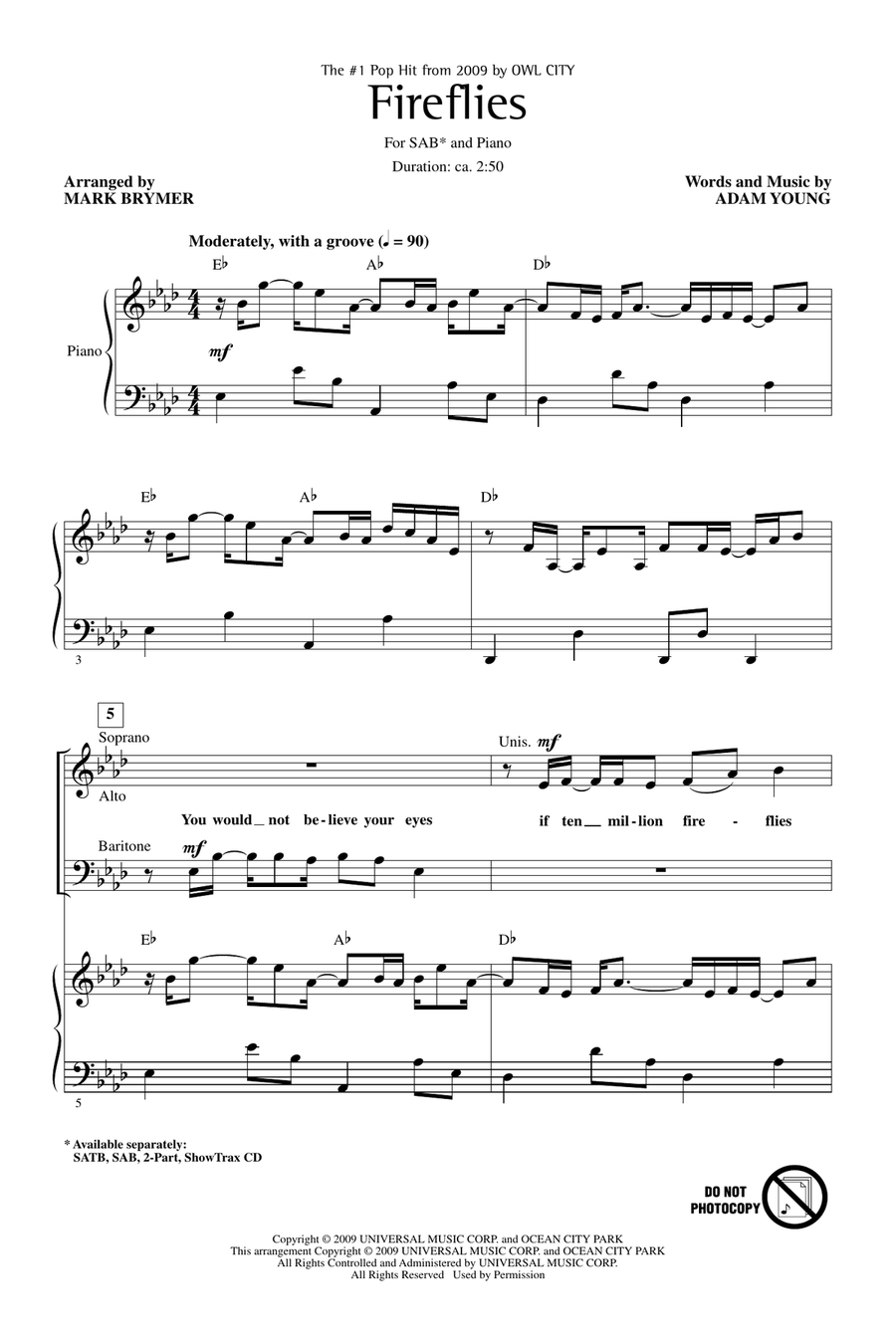 Fireflies 3-Part scores gallery preview page 1
