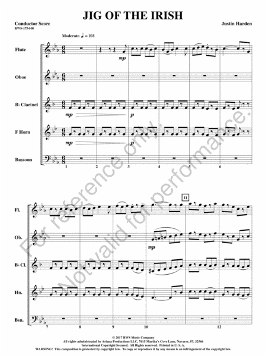 Jig of the Irish Jig of the Irish Woodwind Quintet scores gallery preview page 2