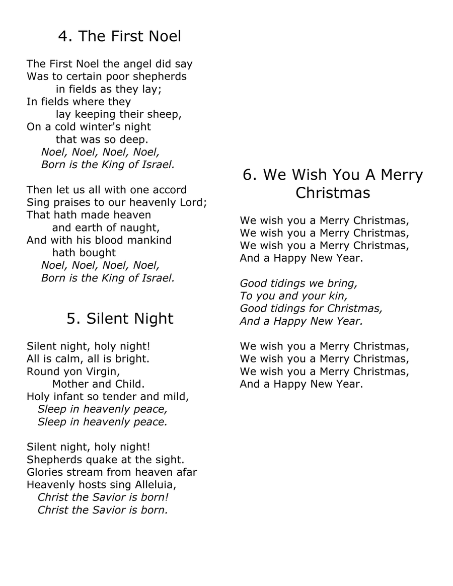 Christmas Carol Sing-Along with Lyric Sheets String Quartet scores gallery preview page 3