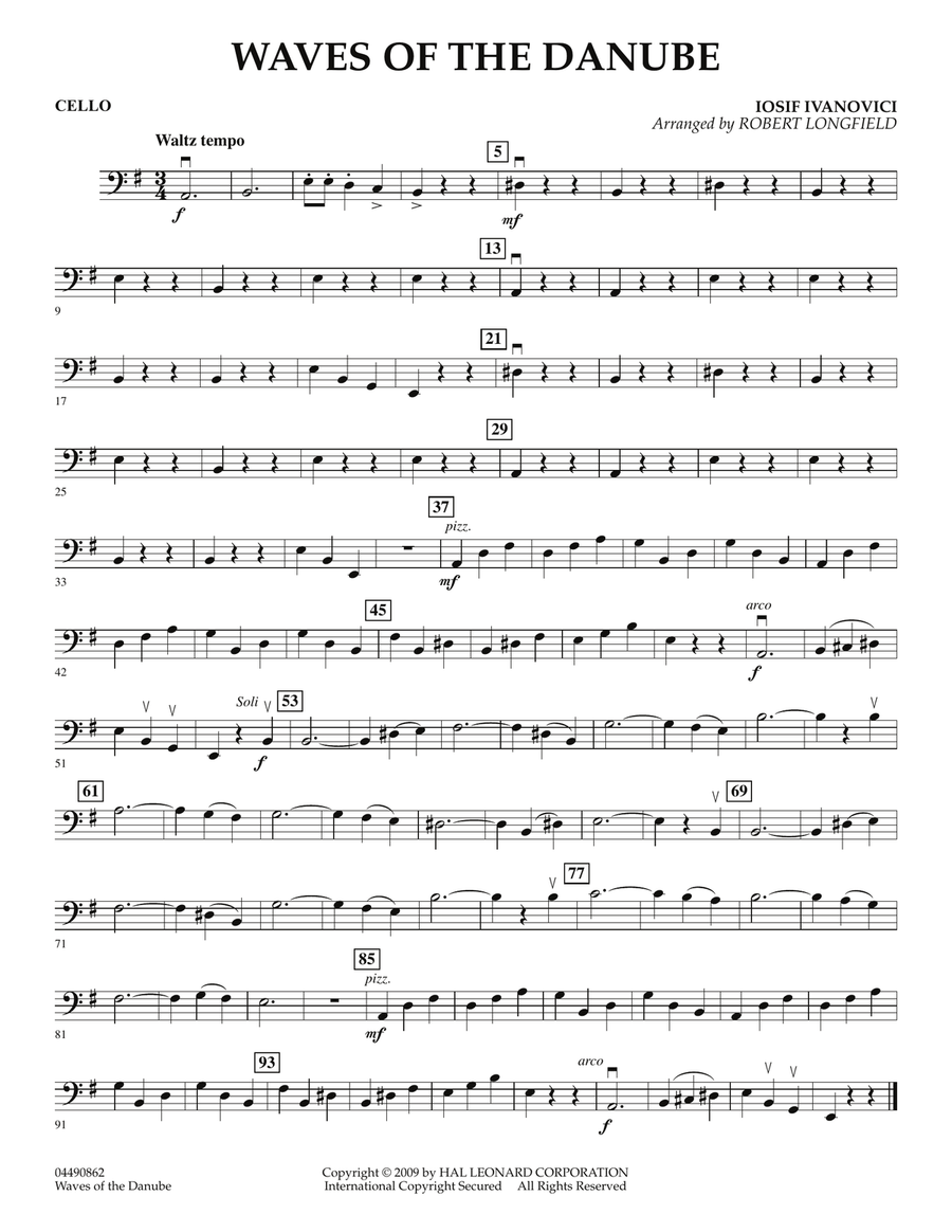 Waves of the Danube - Cello