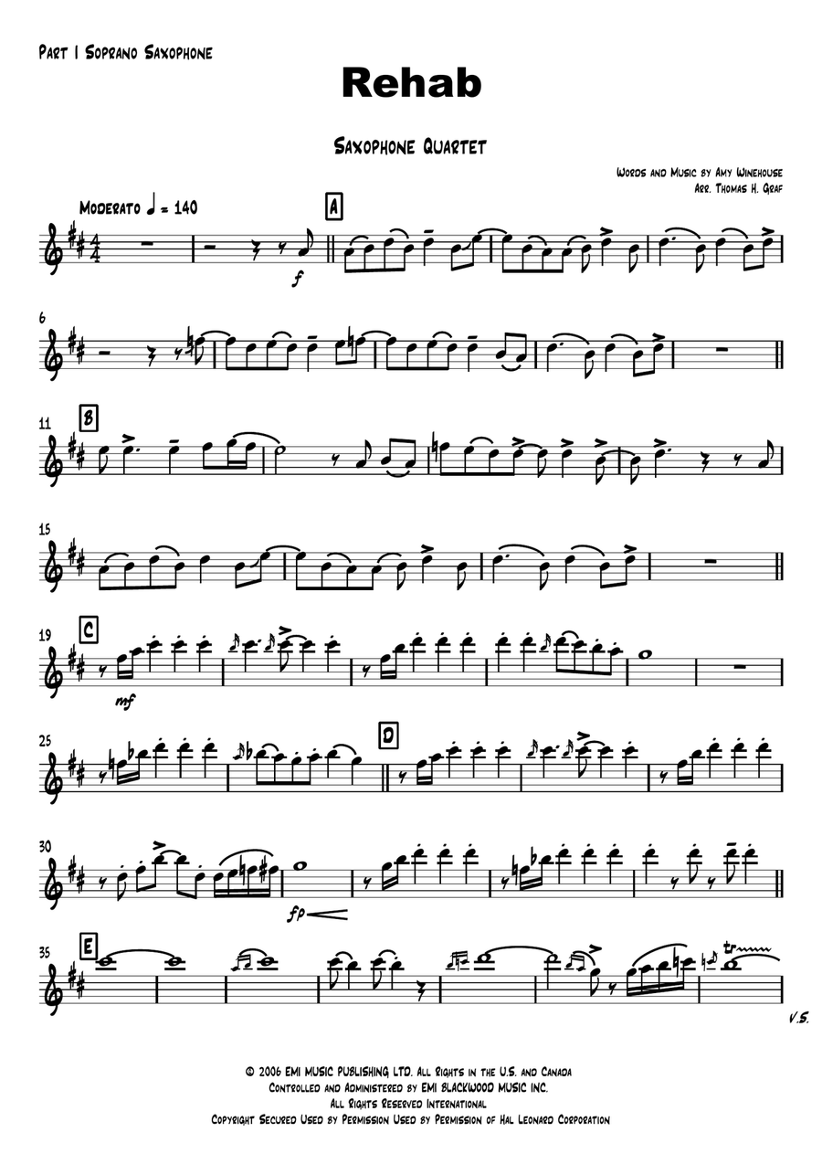 Rehab Saxophone Quartet scores gallery preview page 5