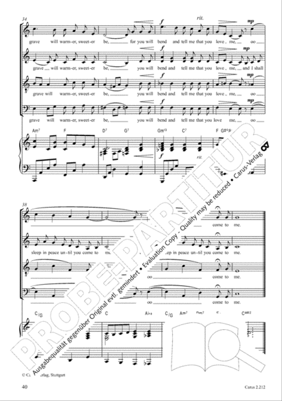 Love songs. Choral collection with CD 4-Part scores gallery preview page 32