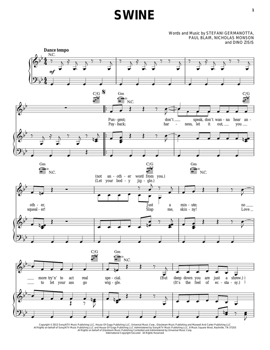 Swine Swine Acoustic Guitar scores gallery preview page 1
