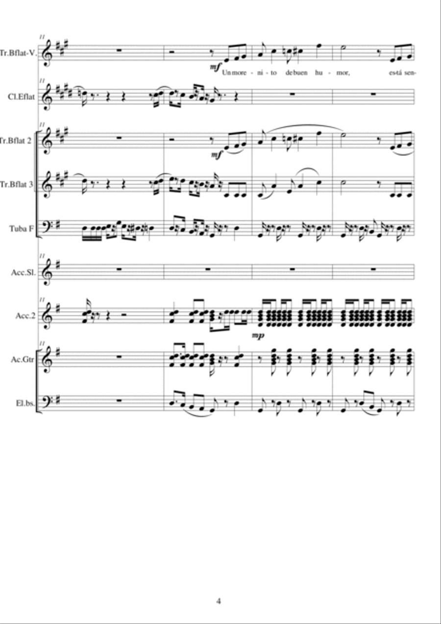 El morenito y el pajarito_Corrido_Full score and parts Flute scores gallery preview page 4