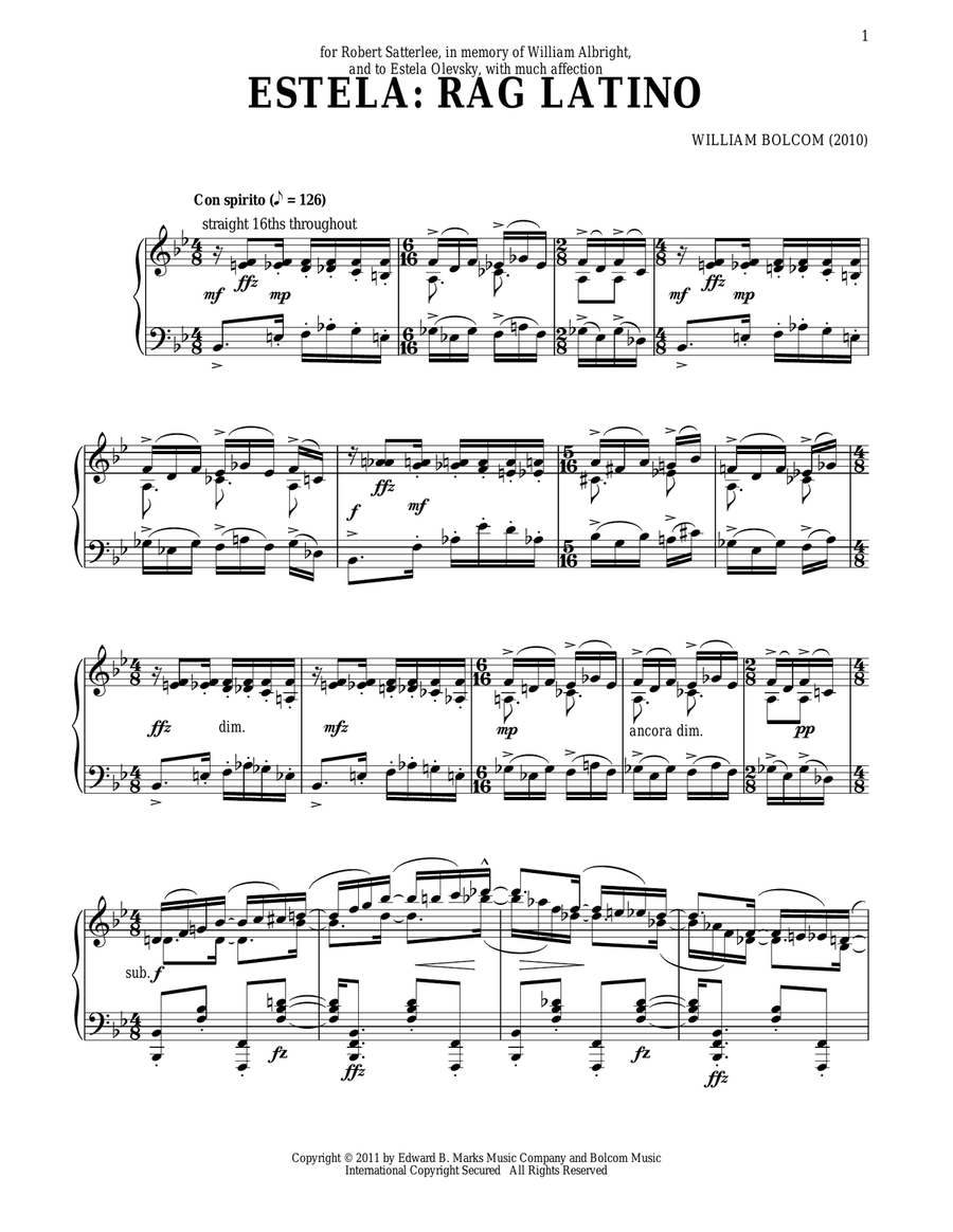 Estela: Rag Latino Estela: Rag Latino Piano Solo scores gallery preview page 1