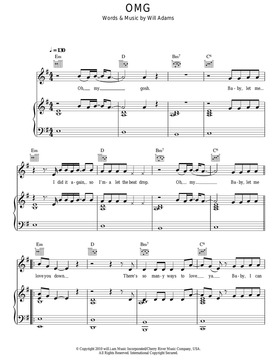 OMG OMG Acoustic Guitar scores gallery preview page 1