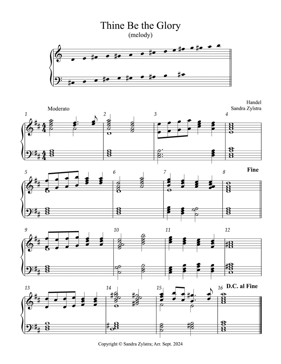 Thine Be the Glory (3 octave handbells) 3-Octaves scores gallery preview page 1