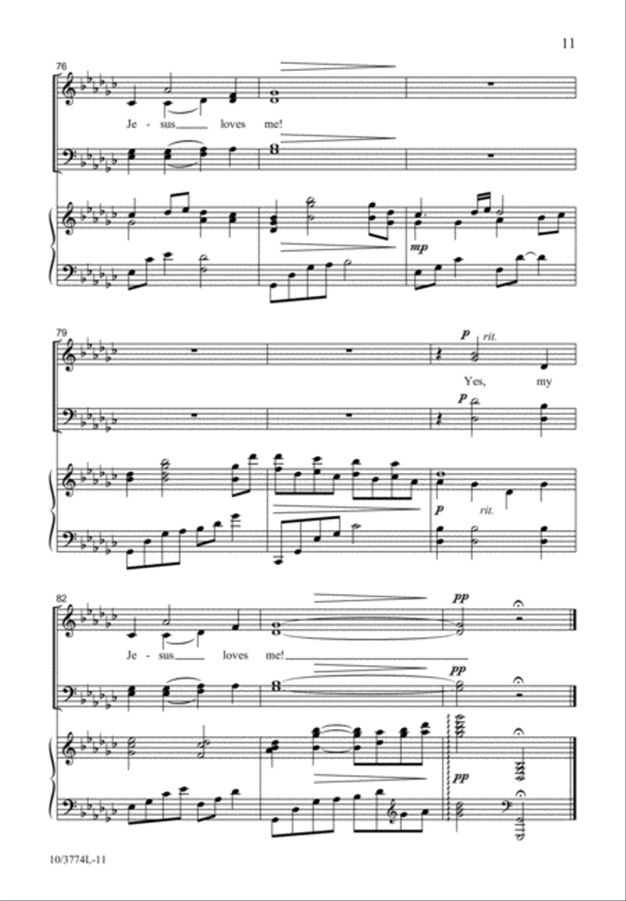 Yes, My Jesus Loves Me Yes, My Jesus Loves Me 4-Part scores gallery preview page 11