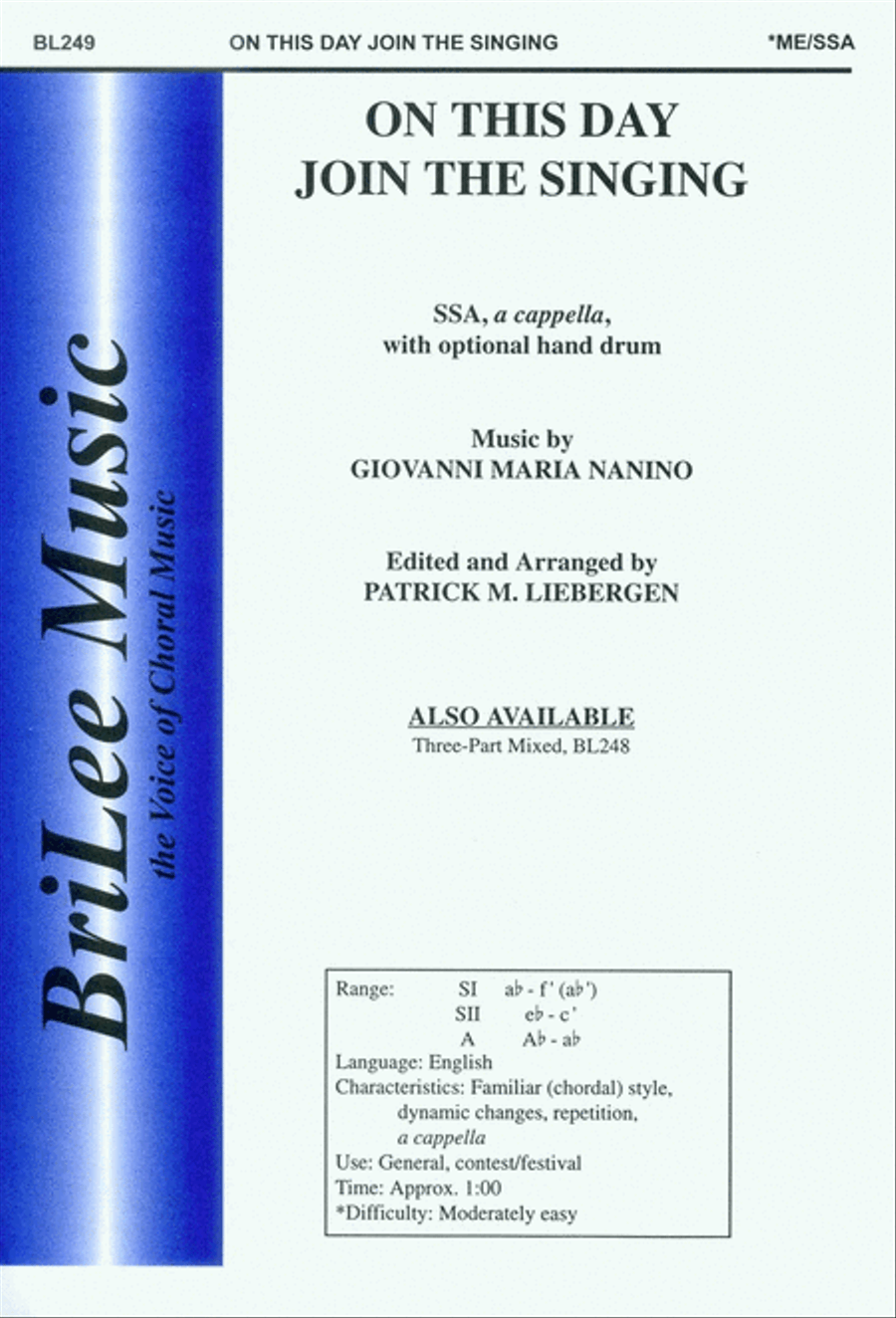 On This Day Join the Singing SSA scores gallery preview page 1