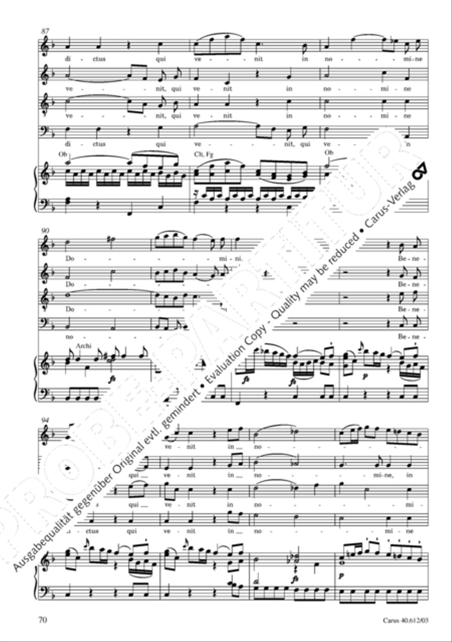 Harmoniemesse in B 4-Part scores gallery preview page 71