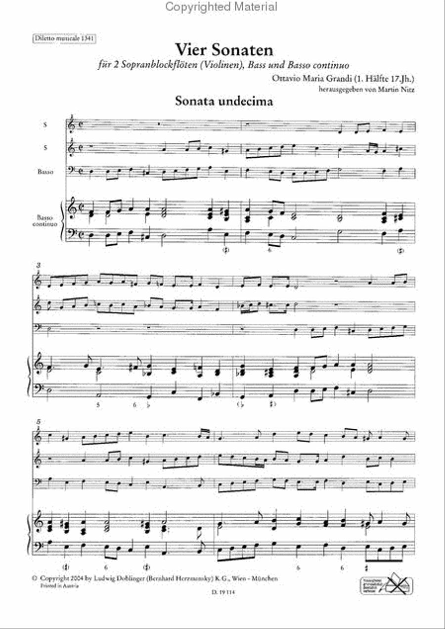 Vier Sonaten aus op. 2 School and Community scores gallery preview page 2