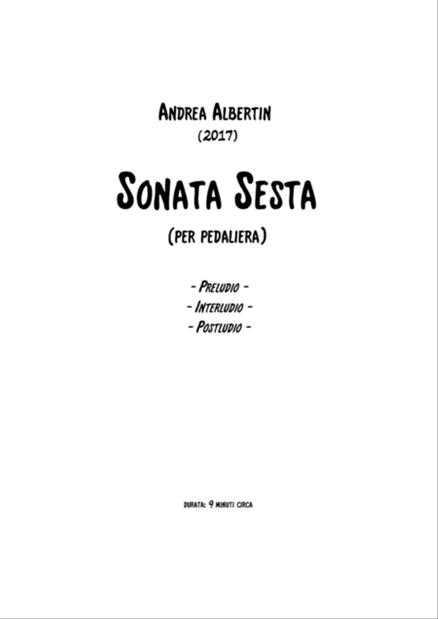 Sonata Sesta, for solo pedal Organ Solo scores gallery preview page 2