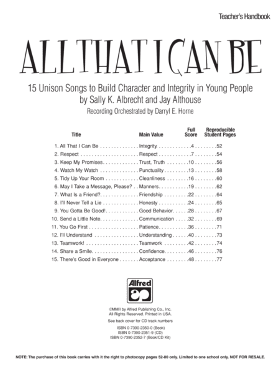 All That I Can Be Unison Choir scores gallery preview page 2