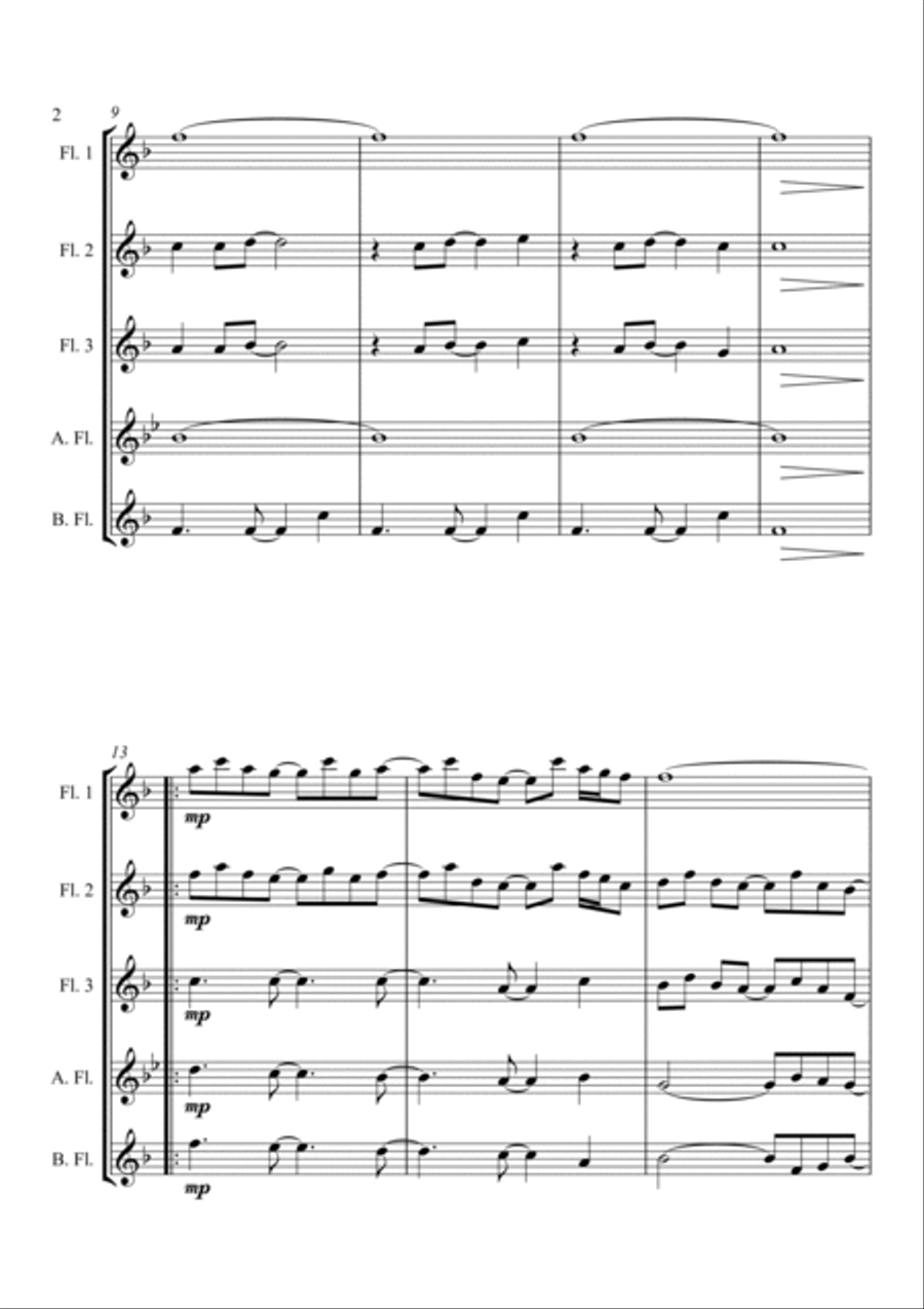 Tribute - for Flute Choir Woodwind Quintet scores gallery preview page 2