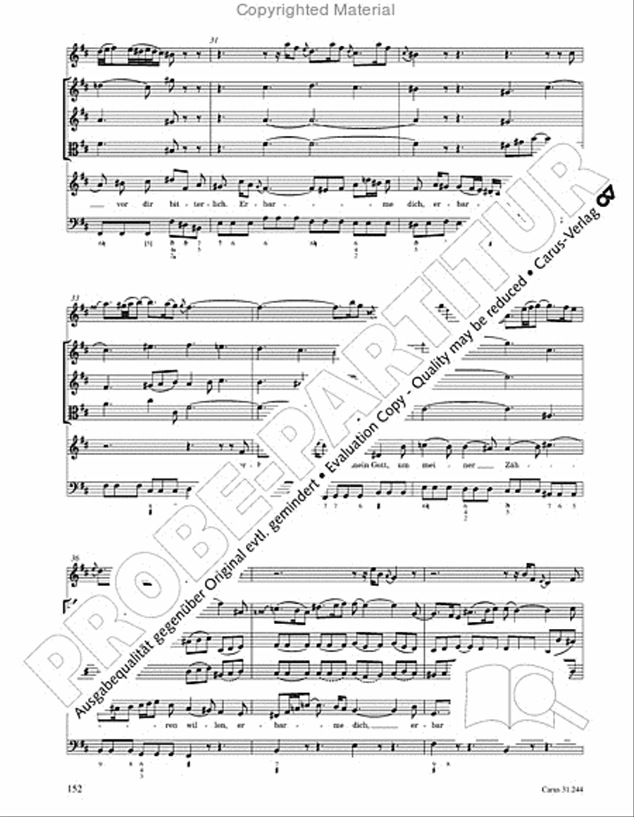 St. Matthew Passion (Matthaus-Passion) 4-Part scores gallery preview page 154