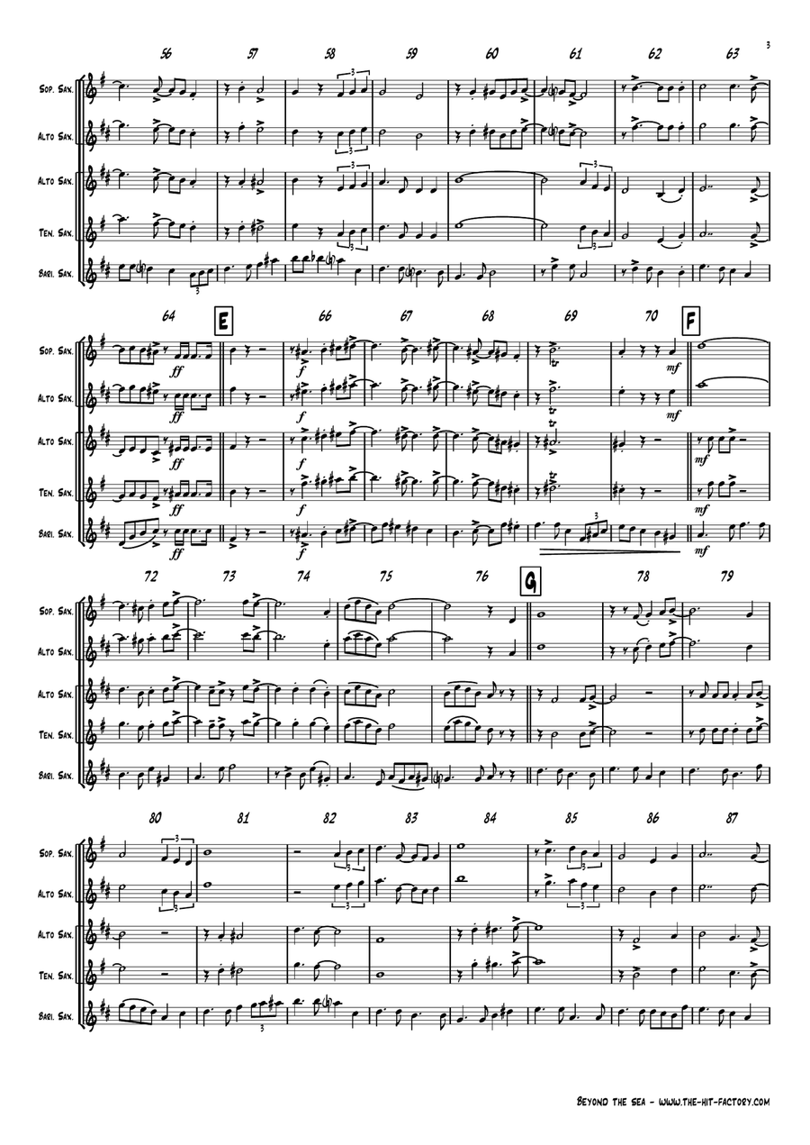 Beyond The Sea Woodwind Trio scores gallery preview page 3