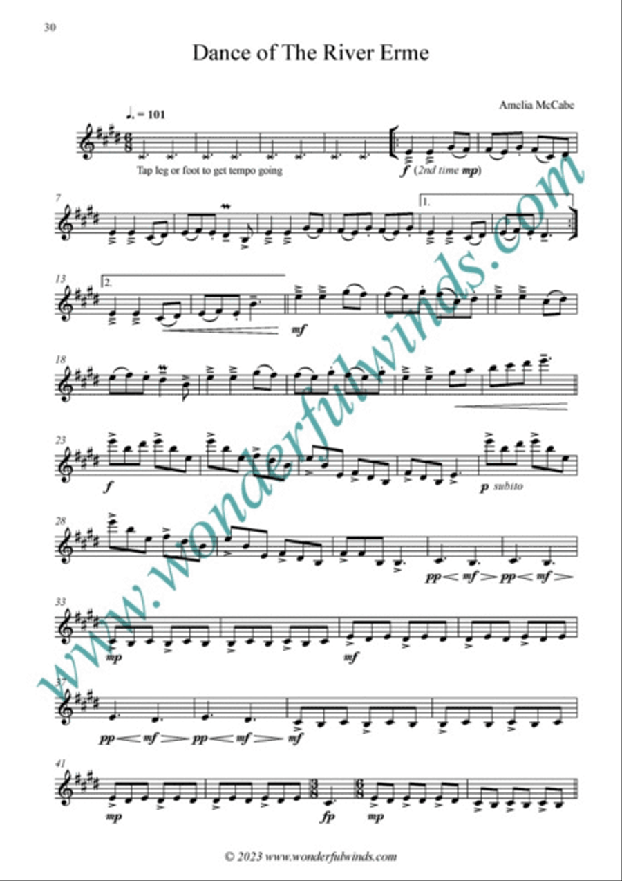 Ten Devon Pints B-Flat Clarinet scores gallery preview page 7