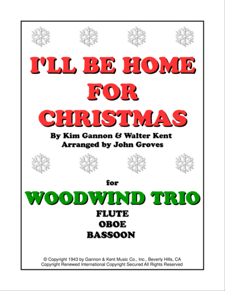 I'll Be Home For Christmas Woodwind Trio scores gallery preview page 1