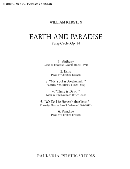 Earth and Paradise - Song Cycle image number null
