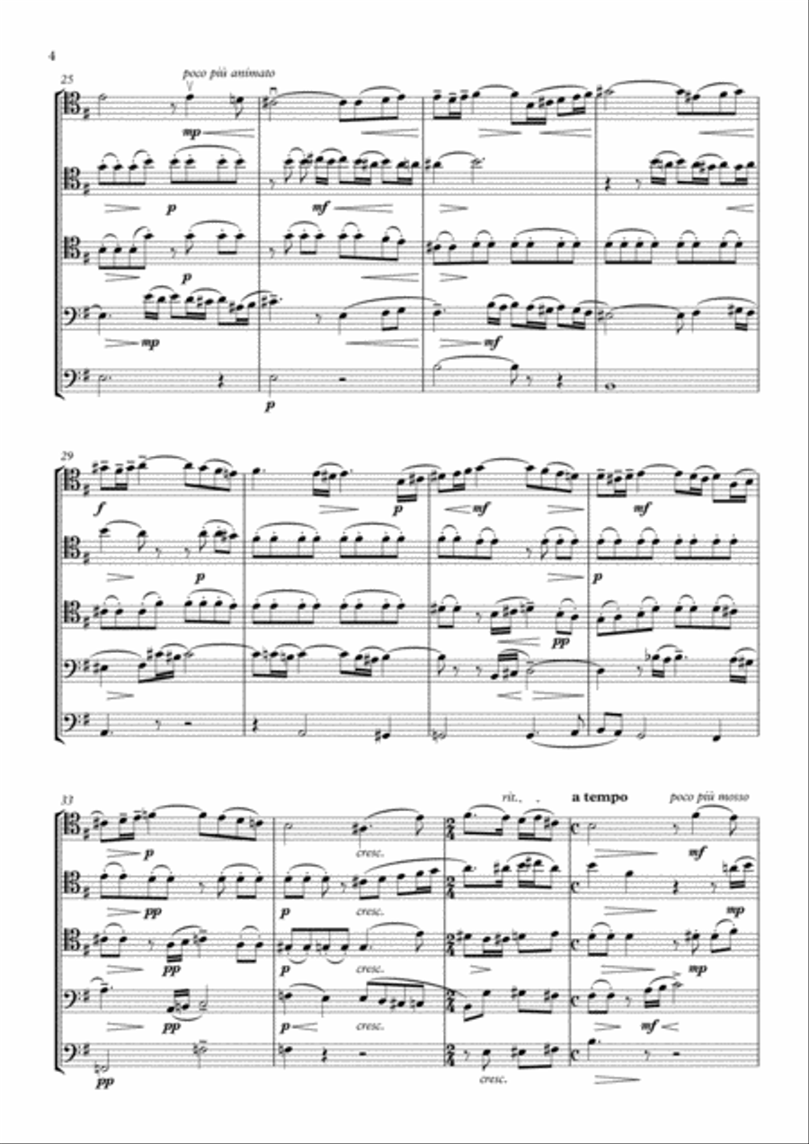 Vocalise - Rachmaninoff Op.34 No.14 Small Ensemble scores gallery preview page 4
