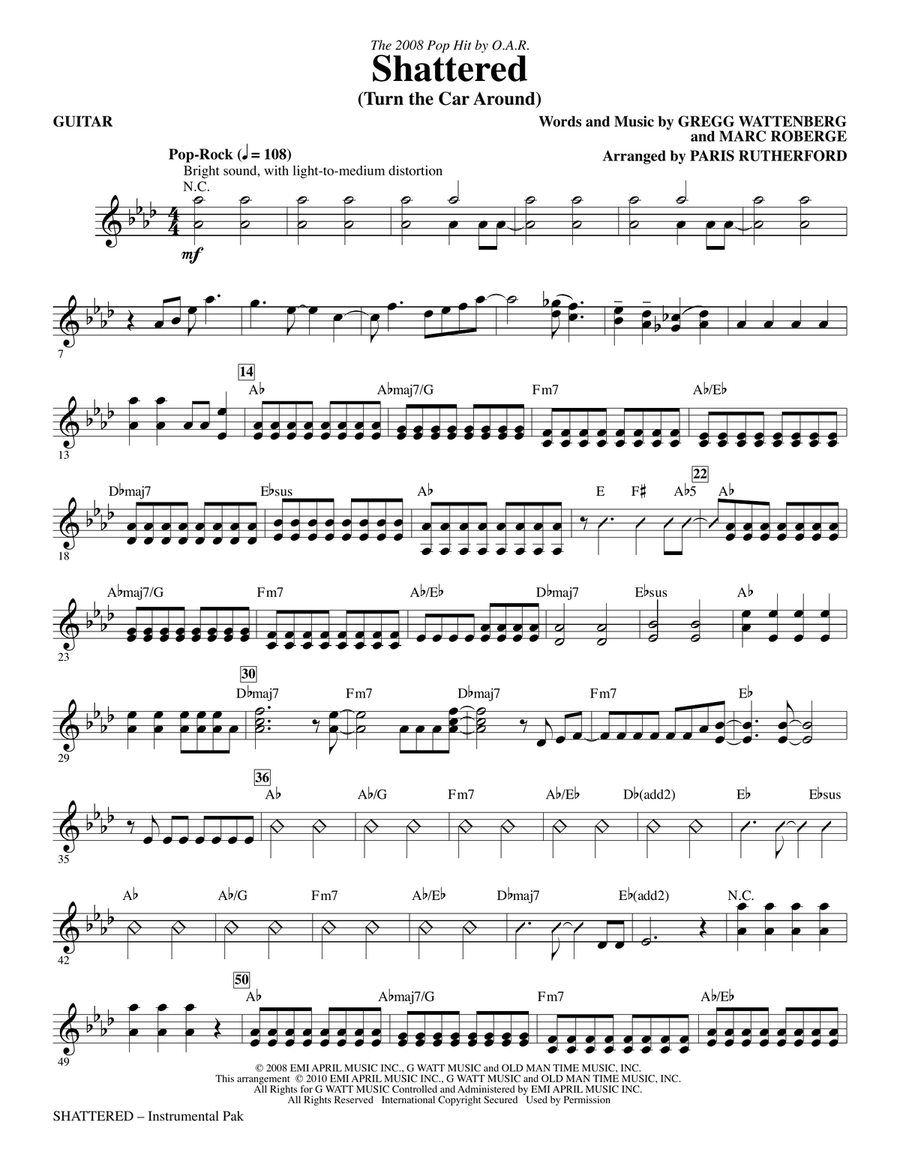 Shattered (Turn The Car Around) - Guitar