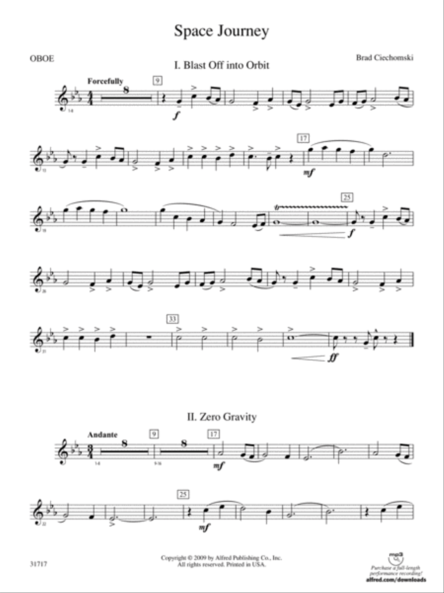 Space Journey: Oboe Concert Band scores gallery preview page 1
