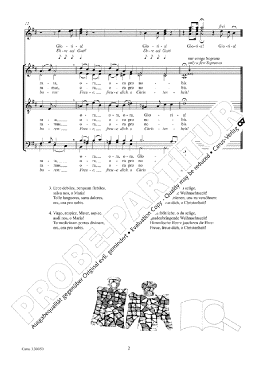O sanctissima / O du frohliche 4-Part scores gallery preview page 3