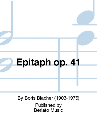 Epitaph op. 41