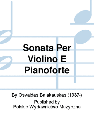 Sonata Per Violino E Pianoforte