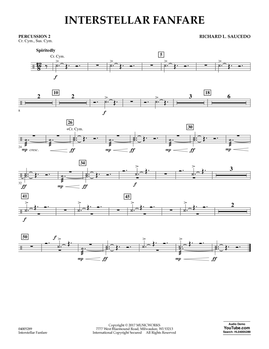 Interstellar Fanfare - Percussion 2 Concert Band scores gallery preview page 1