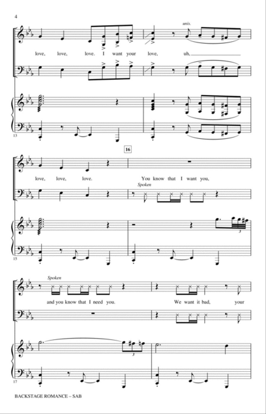 Backstage Romance (from Moulin Rouge! The Musical) 3-Part scores gallery preview page 3