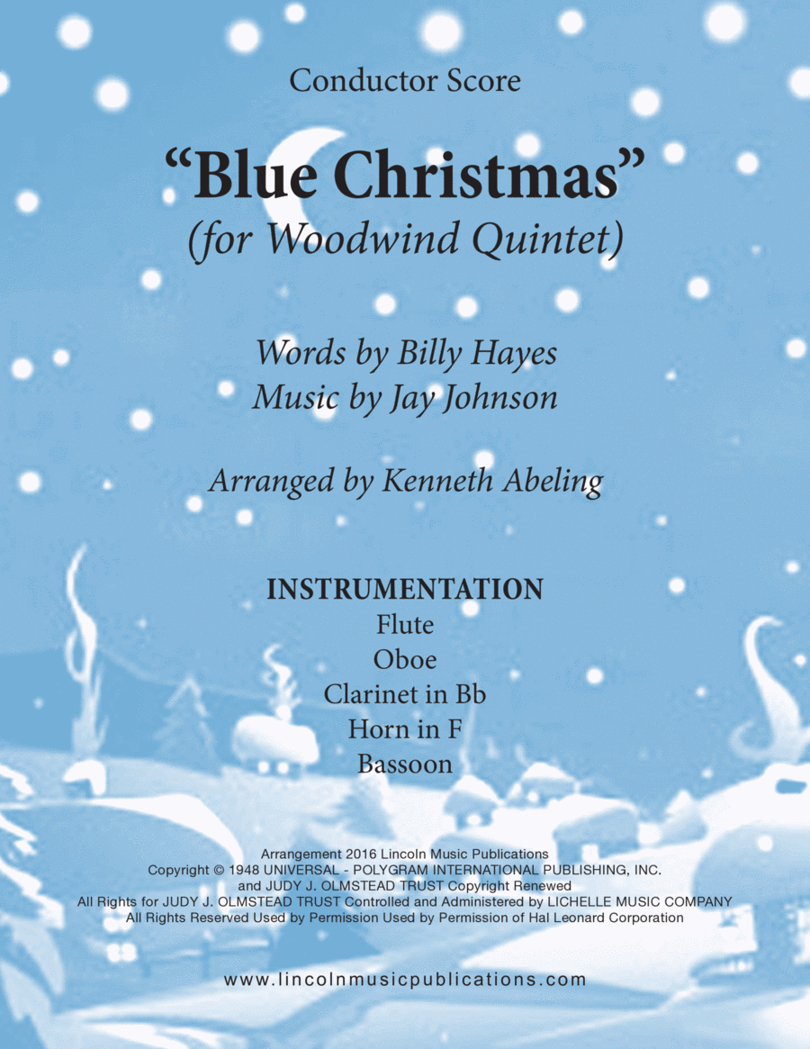 Blue Christmas Woodwind Quintet scores gallery preview page 1