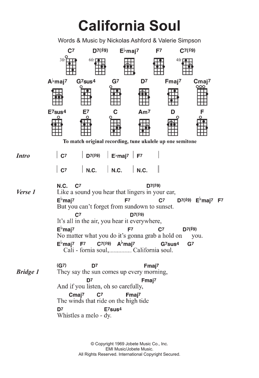 California Soul California Soul Ukulele scores gallery preview page 1