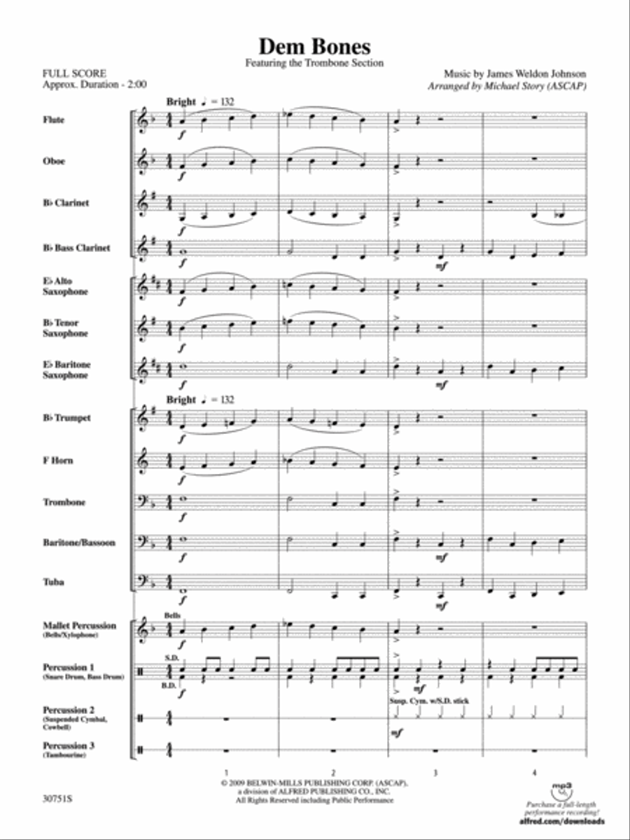 Dem Bones Dem Bones Concert Band scores gallery preview page 2