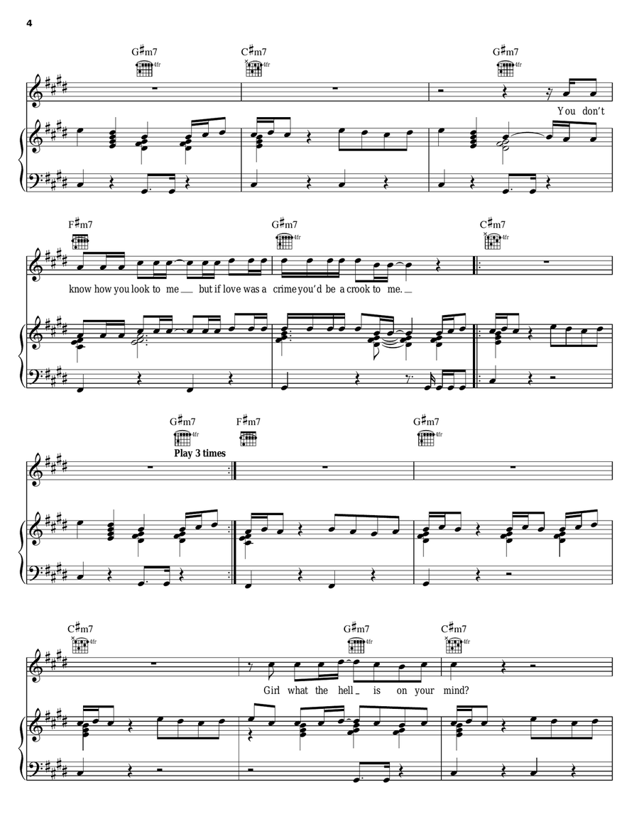I Need A Girl (Part Two) Piano, Vocal, Guitar scores gallery preview page 4