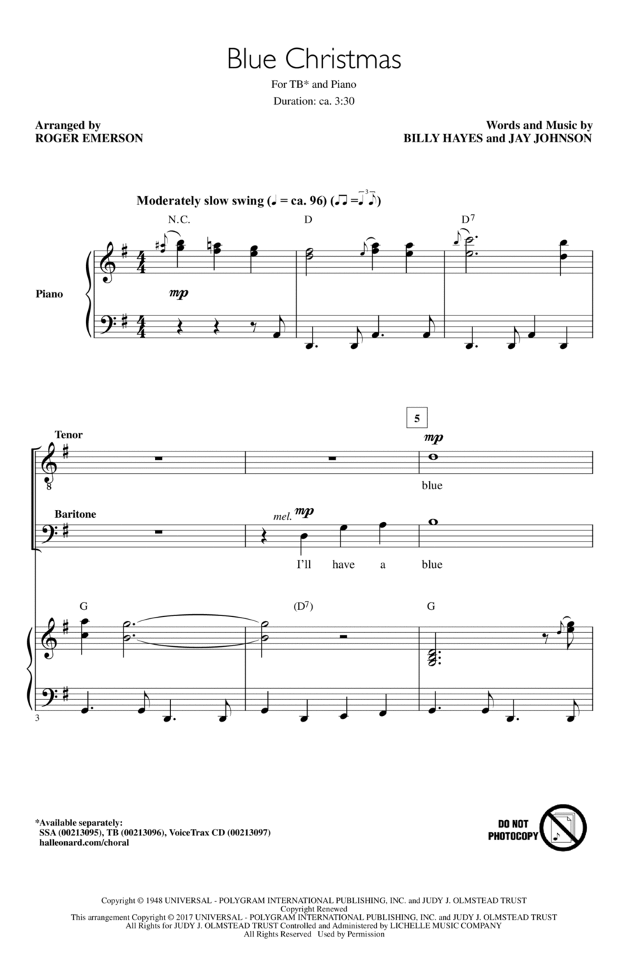 Blue Christmas TB scores gallery preview page 1
