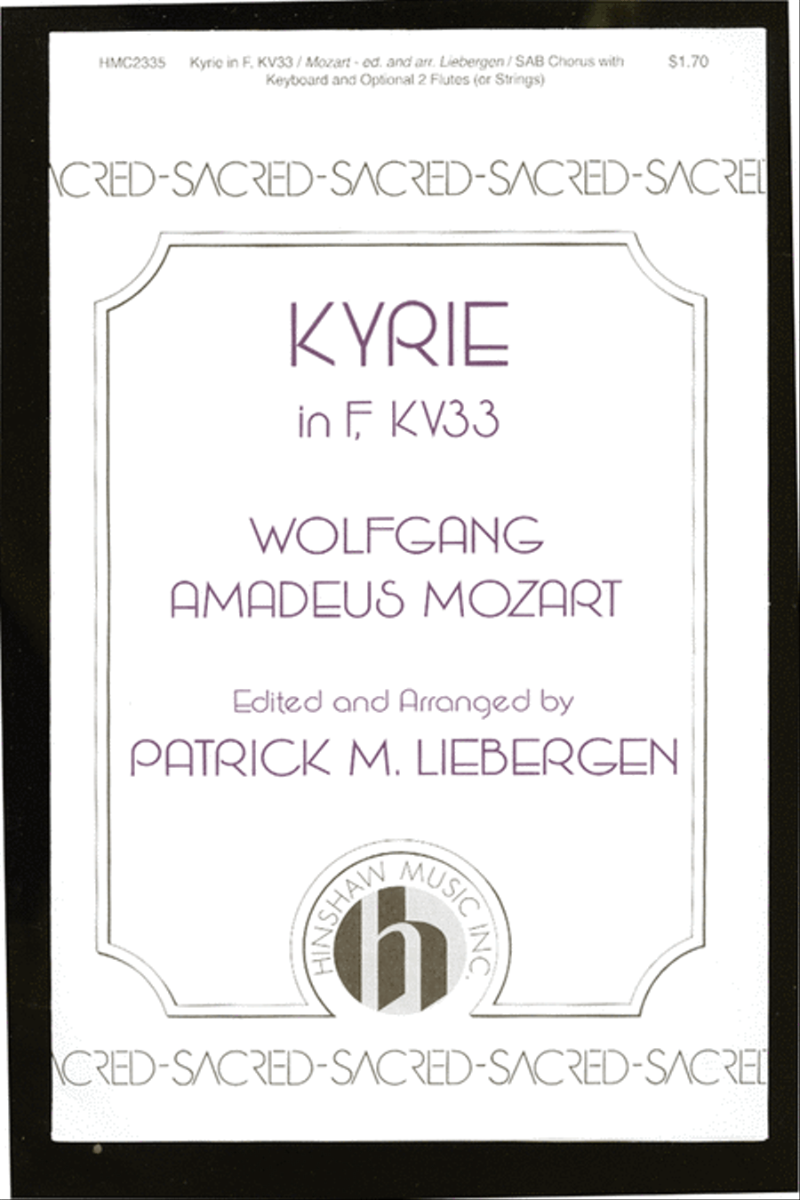 Kyrie In F, Kv33 3-Part scores gallery preview page 1