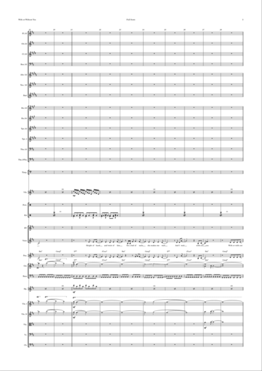 With Or Without You Full Orchestra scores gallery preview page 3