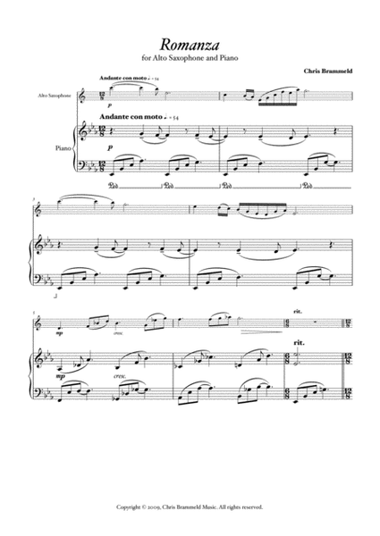 Romanza for alto saxophone and piano image number null