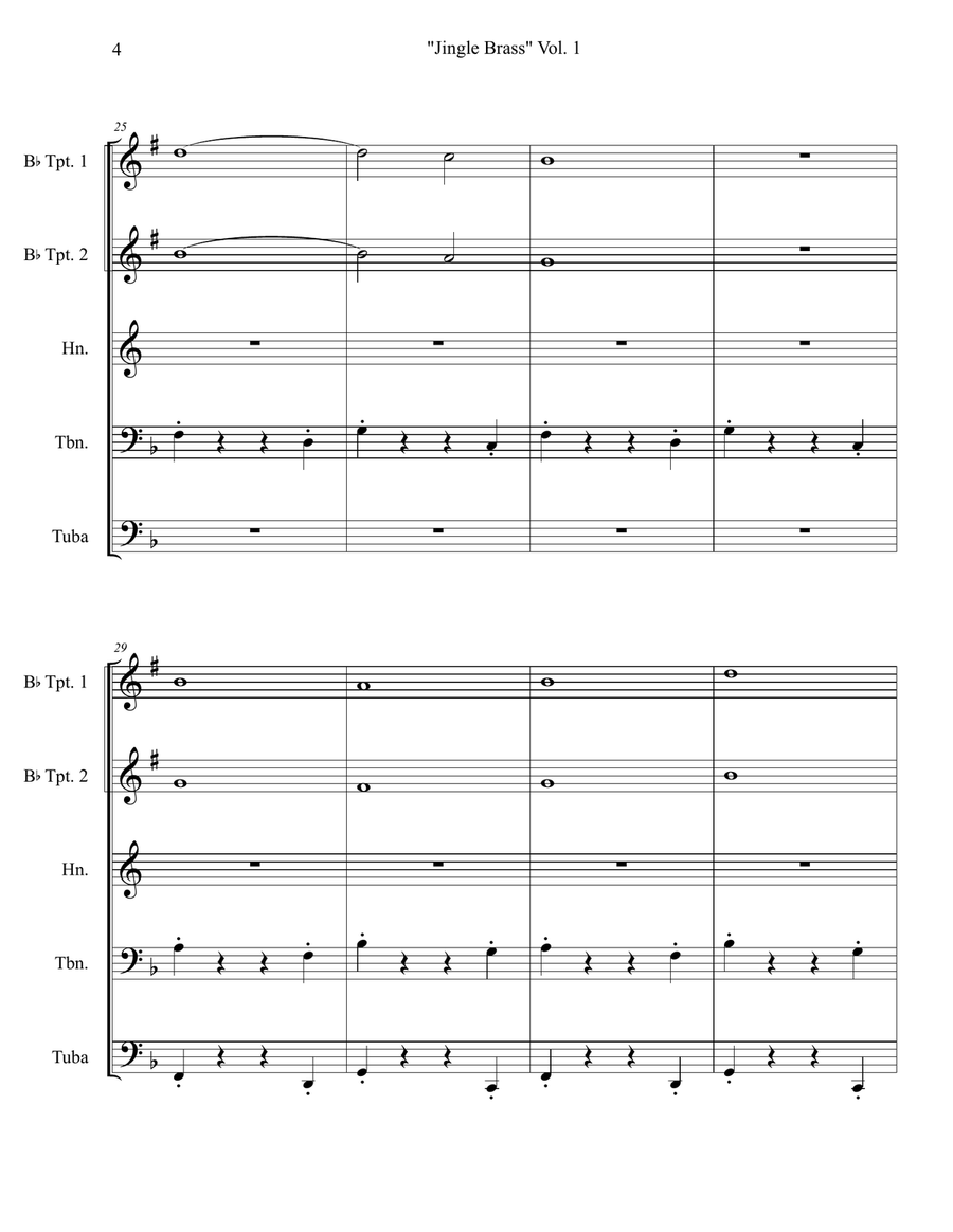 Jingle Brass Vol. 1 Brass Ensemble scores gallery preview page 5