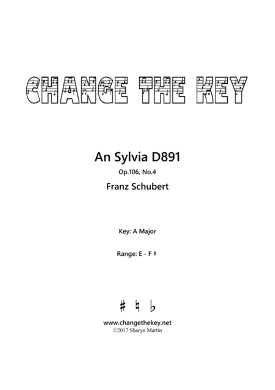 Book cover for An Sylvia - A Major